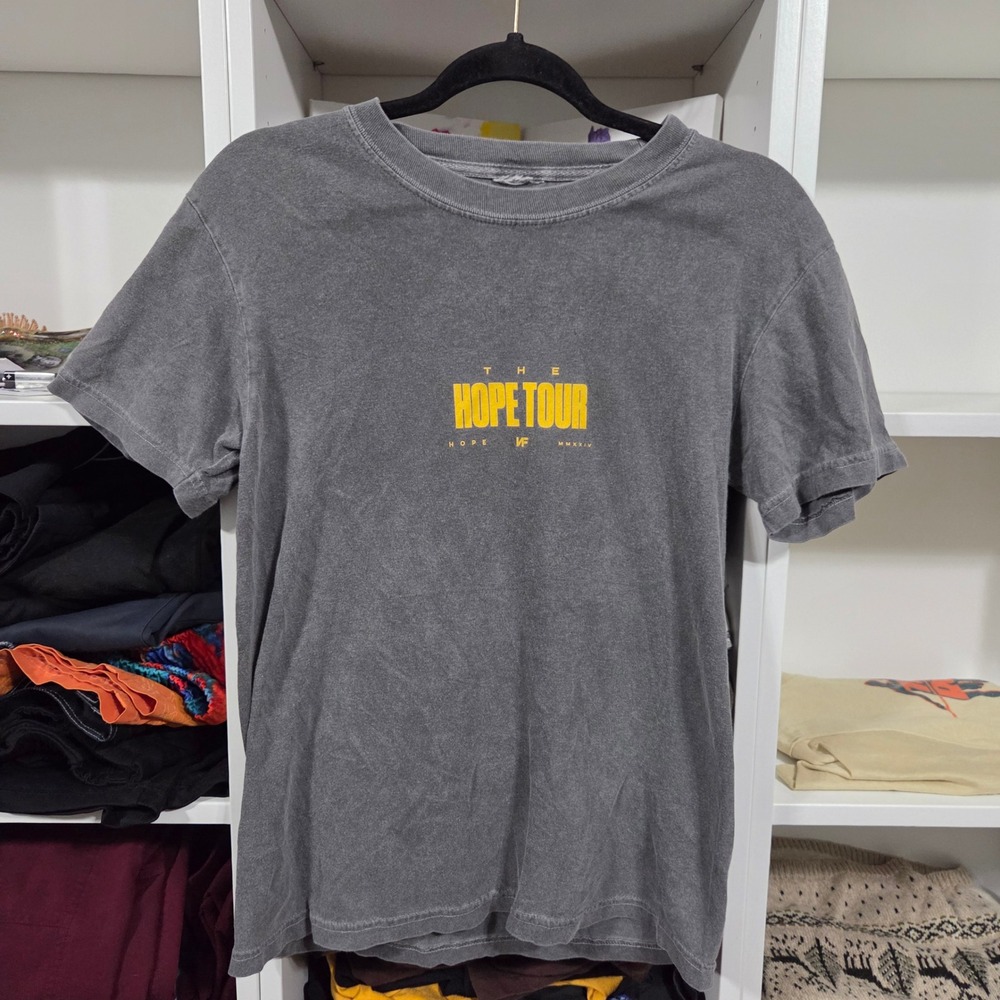 NF The Hope Tour 2024 Concert Graphic T-Shirt Gray Mens Small Streetwear Merch